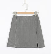 Karierter Minirock mit hoher Taille